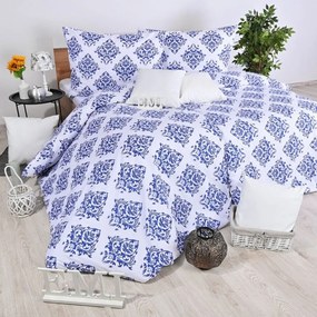 Obliečky bavlnené Atény modré EMI: Francúzsky set1 200x220 + 2x (70x90)
