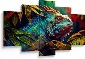 Obraz - Farebný leguán (150x105 cm)