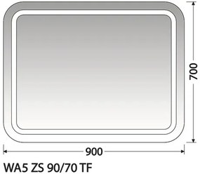 Zrkadlo do kúpeľne Intedoor Wave 90x70 cm WA5 ZS 90/70 TF