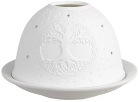 Biely porcelánový svietnik na čajovú sviečku strom Paollo - Ø 12*8 cm