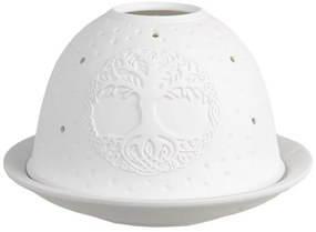 Biely porcelánový svietnik na čajovú sviečku strom Paollo - Ø 12*8 cm