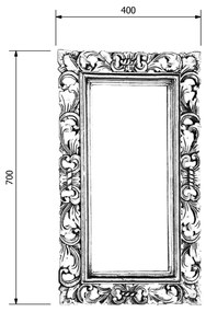 Sapho, SAMBLUNG zrkadlo v ráme, 40x70cm, strieborná Antique, IN109