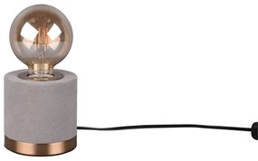 Sivá zamatová stolová lampa (výška 11 cm) Judy – Trio