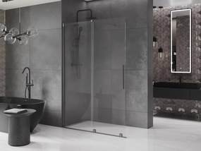 Mexen Velar, posuvné dvere do otvoru typ Walk-In 150 cm, 8mm číre sklo, grafitová matná, 871-150-000-03-66