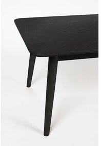 Čierny konferenčný stolík s doskou v dubovom dekore 60x120 cm Fabio – White Label