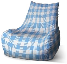 Sablio Sedací vak Bean Košeľový vzor - 100 x 90 x 45 cm