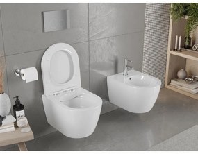 Mexen CARMEN Rimless závesná WC misa so sedátkom s pomalým zatváraním, 49 x 37 cm, biela, 30880400