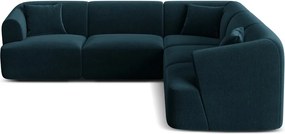 Zamatová rohová pohovka v petrolejovej farbe Campi – Cosmopolitan Design