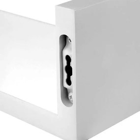 Nástenné poličky, poličky v tvare U, sada 3 ks, biele