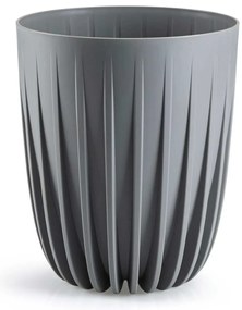 PLASTOVÝ KVETINÁČ STRIPPED 25X30 CM SIVÁ
