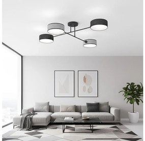 Prisadený luster MAGA 4xE14/10W/230V čierna/šedá