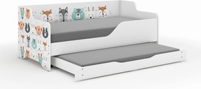 Wooden Toys Detská posteľ LILU 160x80 ZVIERATKÁ s funkciou spania
