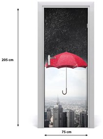 Fototapeta samolepiace dvere dáždnik nad mestom 75x205 cm