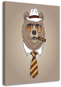 Obraz na plátně Medvědí hnědé brýle - 60x90 cm