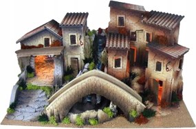 Vianočný Betlehem s osvetlením a vodopádom – 80x45x40 cm, pre postavy 10 cm