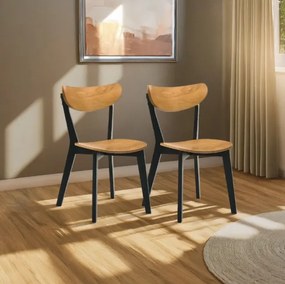 Set dvoch jedálenských stoličiek VIERI čierne / hnedé 718120