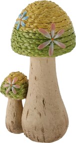ZÁHRADNÁ FIGÚRKA – PLETENÉ HUBY S KLOBÚKMI 26,5 x 21,5 x 48 CM *7379