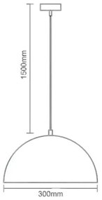Luster na lanku 1xE27/60W/230V pr. 30 cm biela