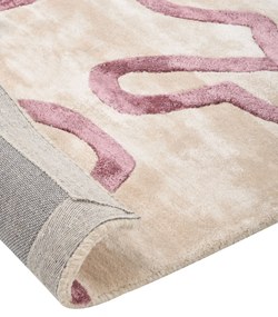 Viskózový koberec s abstraktným vzorom 160 x 230 cm béžová/ružová KAPPAR Beliani