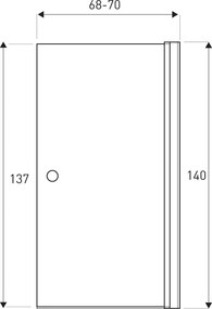 Novoterm Jednodielna vaňová zástena NV-Cristal 4 70x140, chróm/grafit