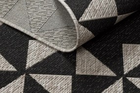 Koberec Šnúrkový SIZAL FLOORLUX 20489 striebor. / čierny Trojuholníky
