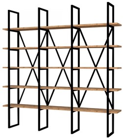 Knižnica Beylerbeyi 160 cm remeselný dub/čierna