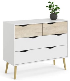 Biela komoda Tvilum Oslo, 99 x 82 cm