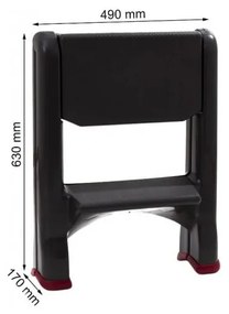 Čierne schodíky Curver, výška 63 cm