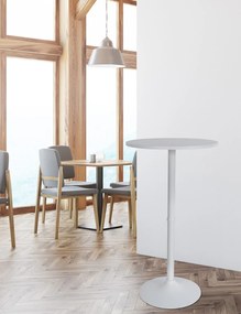 Barový stôl okrúhly DS25199, biely / rám biely - v108 x Ø60 cm