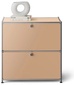 Nízka kovová komoda »CN3« s výklopnými priečinkami, karamelová