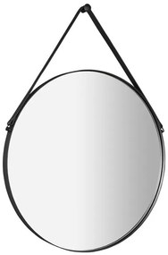 Sapho Sapho, ORBITER zrkadlo guľaté s koženým popruhom, o 50cm, čierna mat, ORT050
