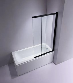 BPS-koupelny Dvojdielna vaňová zástena PR07 BL 120x150 čierna/transparent
