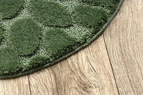 Kúpeľňový koberček SUPREME STONES kamienky, zelený kruh