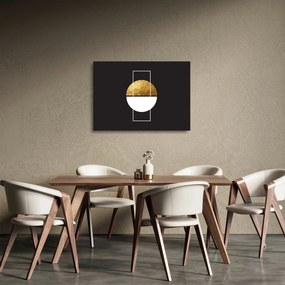 Sklenený obraz - Abstrakcia zlatá a čierna N⁰1 (70x50 cm)