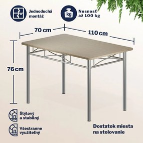 Jedálenská súprava PAUL,  5-dielna, dubová hnedá Jurhan