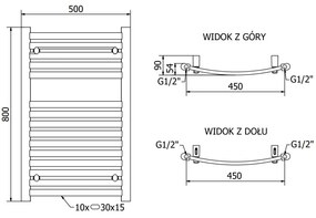 Mexen Helios, vykurovacie teleso 800 x 500 mm, 384 W, biela, W103-0800-500-00-20