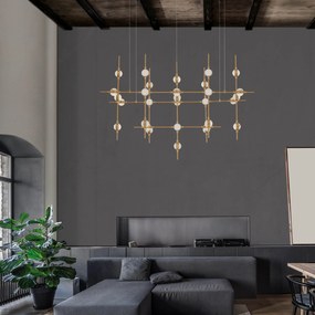 LED luster Atomo 106 zlaté s diaľkovým ovládaním