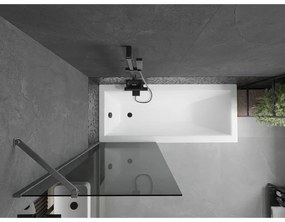Mexen Next, 1-krídlová vaňová zástena 70 x 150 cm, 6mm šedé sklo, brúsená grafitová, 895-070-000-00-40-66