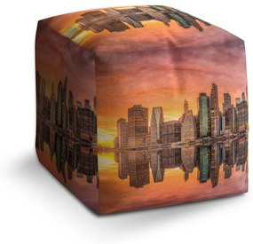 Sablio Taburet Cube New York Západ slnka: 40x40x40 cm