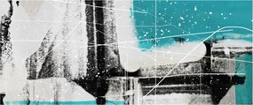 Obraz - Tyrkysová abstrakcia (120x50 cm)