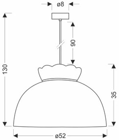 Luster na lanku ROSSINI 1xE27/40W/230V