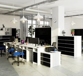 Regál R80 1D 4P CLP biely / čierny lesk