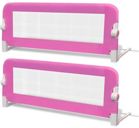 vidaXL Detská bezpečnostná zábrana na postieľku 2 ks ružová 102x42 cm