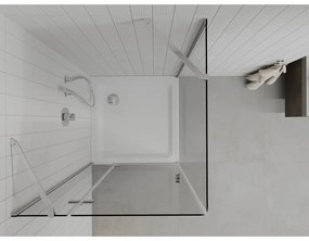 Mexen Roma, sprchovací kút 70 (dvere) x 70 (stena) cm, 6mm číre sklo, chrómový profil + slim sprchová vanička 5cm, 854-070-070-01-00-4010
