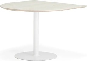 Stôl METRIC, polovičný ovál, 1000x1000x720, biela/jaseň