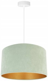 Závesné svietidlo Mediolan, 1x pistáciové/zlaté textilné tienidlo, (výber z 2 farieb konštrukcie), (fi 35cm)