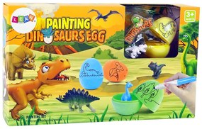 LEAN TOYS Kreatívna sada – maľovanie dinosaurích vajíčok