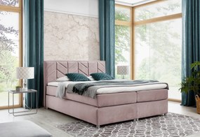 Čalúnená posteľ boxspring MODLA + vrchný matrac - čierna / 160x200
