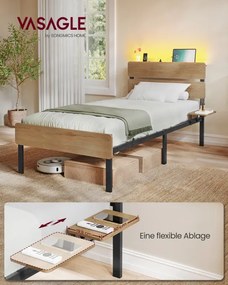 Kovová posteľ s LED osvetlením 90 cm RMB102K01