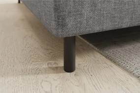 Sivá zamatová rozkladacia/s úložným priestorom rohová pohovka (ľavý roh/do L) Barea – ELTAP